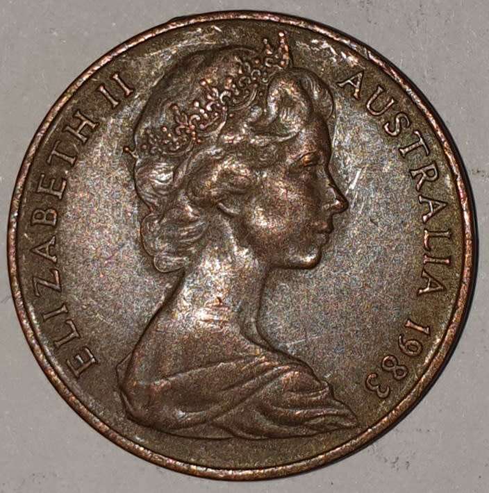 1983 - TWO CENT - 2 CENT - AUSTRALIA - BRONZE - KM#63 - FRILL-NECKED LIZARD